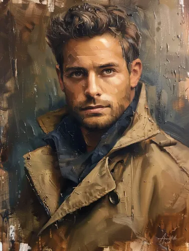 Portrait Homme Moderne Peint