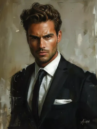 Portrait Homme Moderne Peint