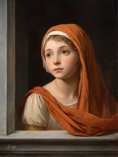 La jeune fille perdue dans ses pensées