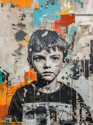 le portrait sur le mur